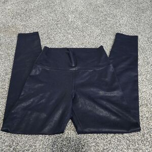 Offline By Aerie Metallic Black High Rise Ankle Leggings Size Medium